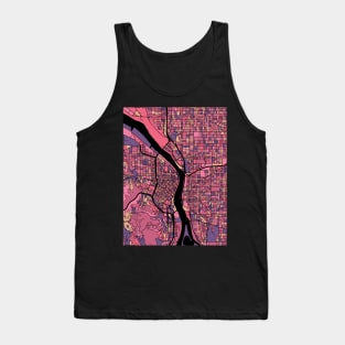 Portland Map Pattern in Purple & Pink Tank Top